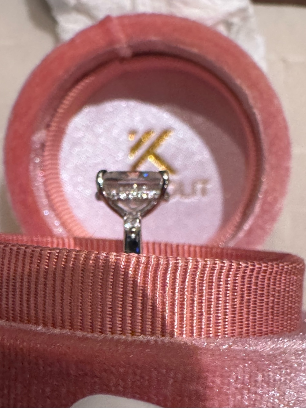 3 ct Kuololit Moissanite elongated cushion cut ring size 8 - Picture 7 of 14